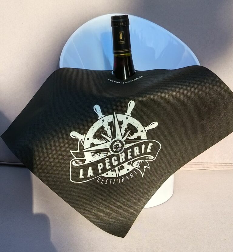 Wine Jacket liteau à bouteille La pecherie noir blanc