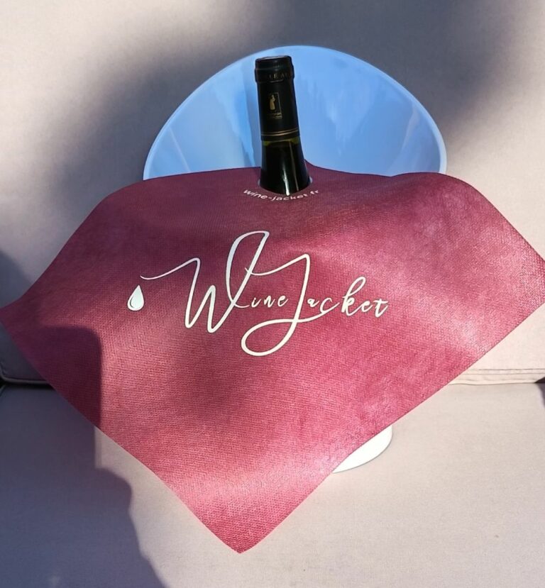 Wine Jacket liteau à bouteille bordeaux blanc